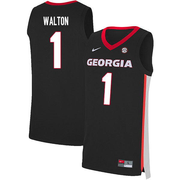2020 Men #1 Jaykwon Walton Georgia Bulldogs College Basketball Jerseys Sale-Black